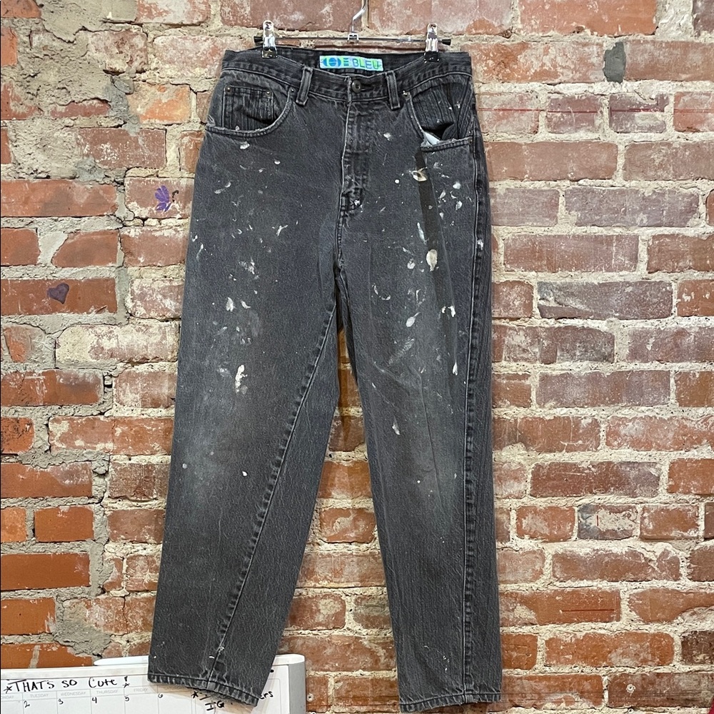 Code Bleu Splattered Black Jeans